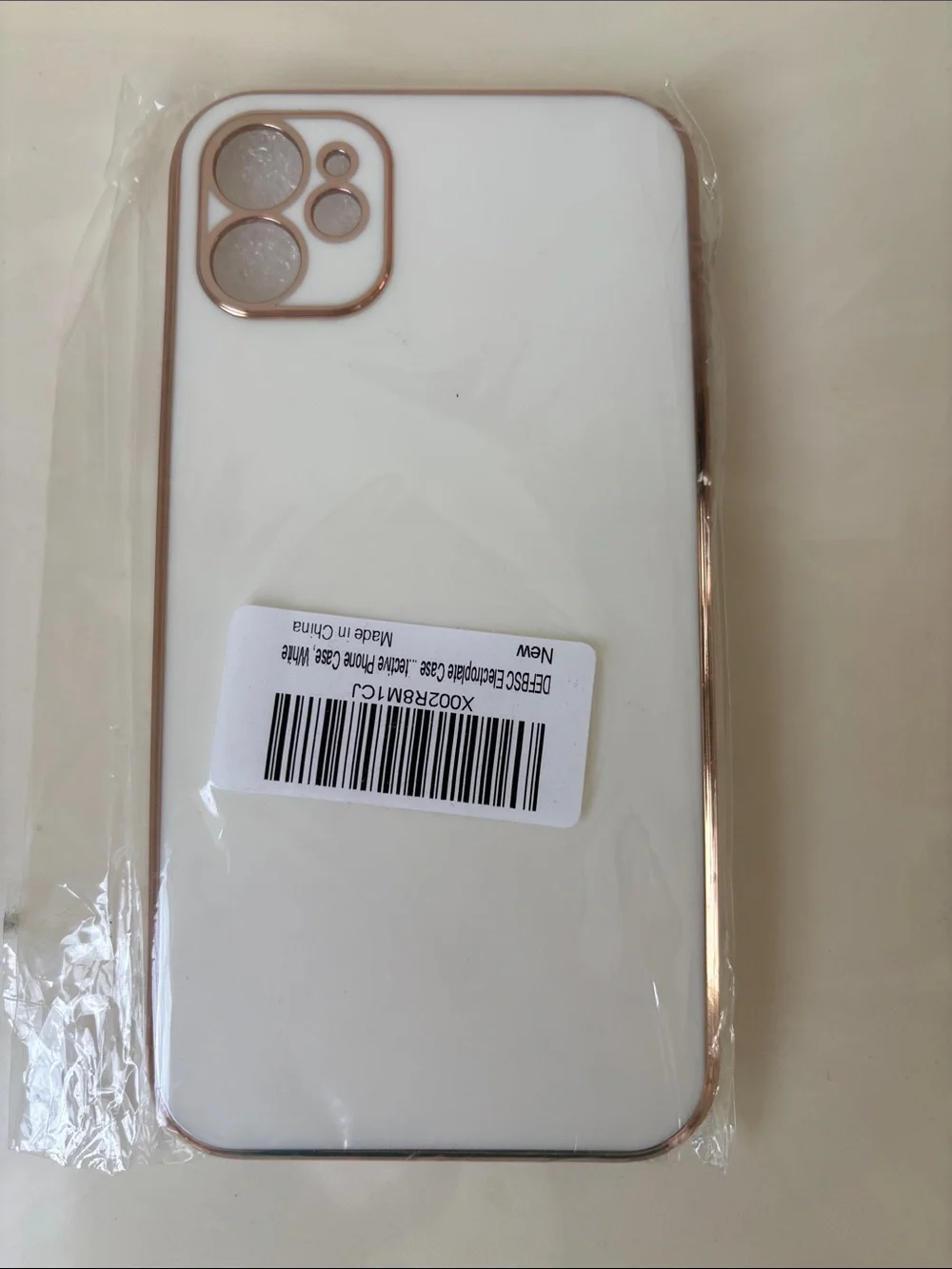 Cream iPhone 11 Case with Rose Gold Trim